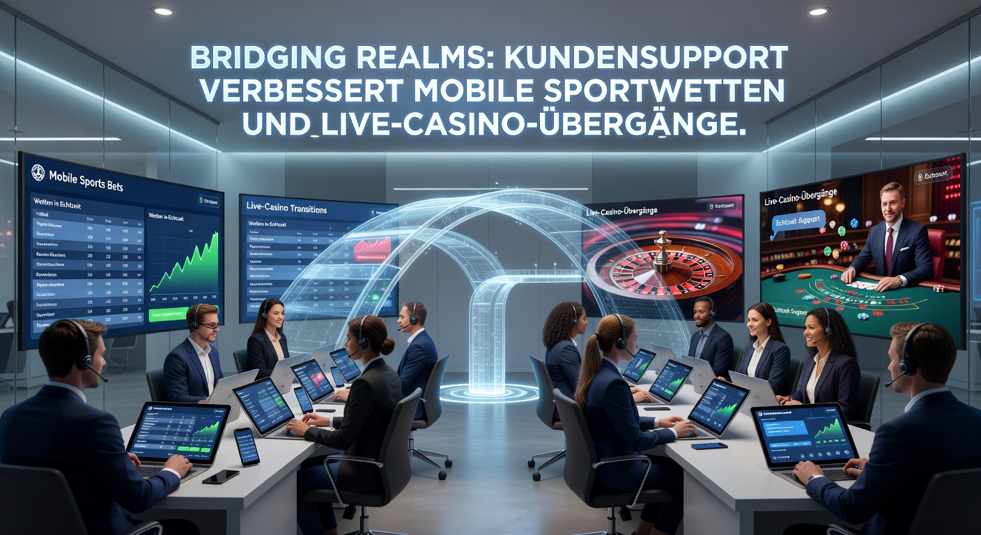 Illustration eines nahtlosen Übergangs von mobiler Sportwette zu Live-Casino mit aktiver Support-Begleitung