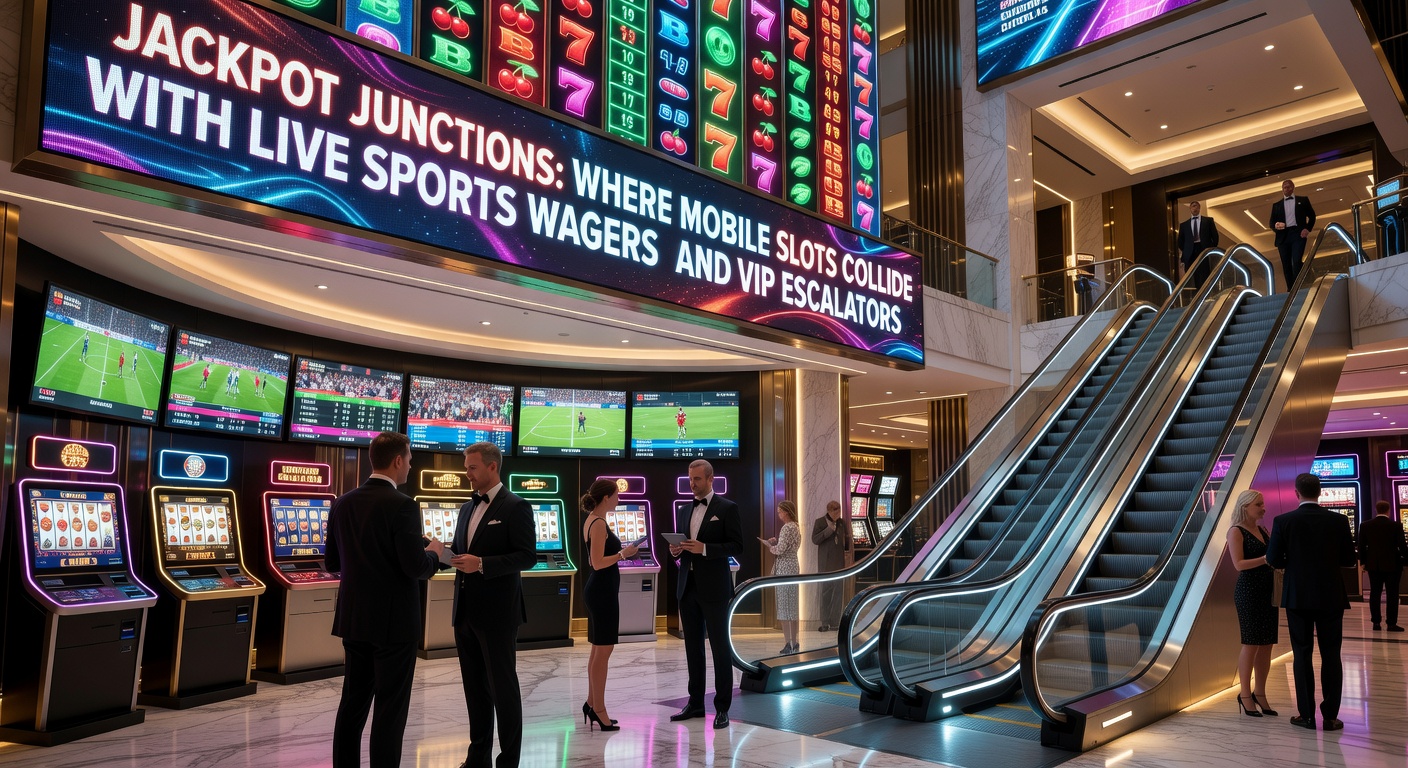 Bunte Darstellung von Mobile Slots, Sportwetten und VIP-Stufen in einem dynamischen Casino-Umfeld